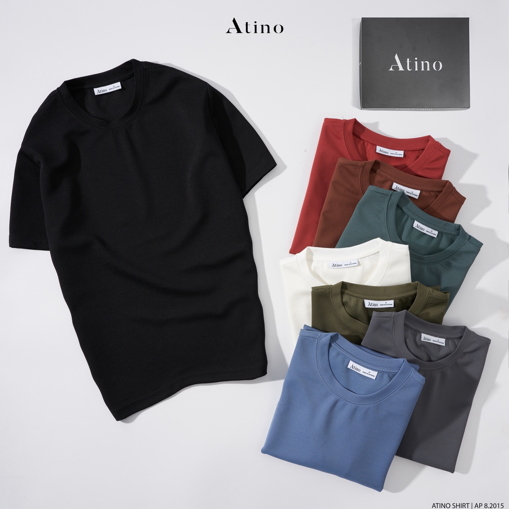 Áo Phông Nam Trơn Cổ Tròn ATINO Chất Liệu Vải CVC Thoáng Mát Ít Nhăn Form Fitted AP8.2015