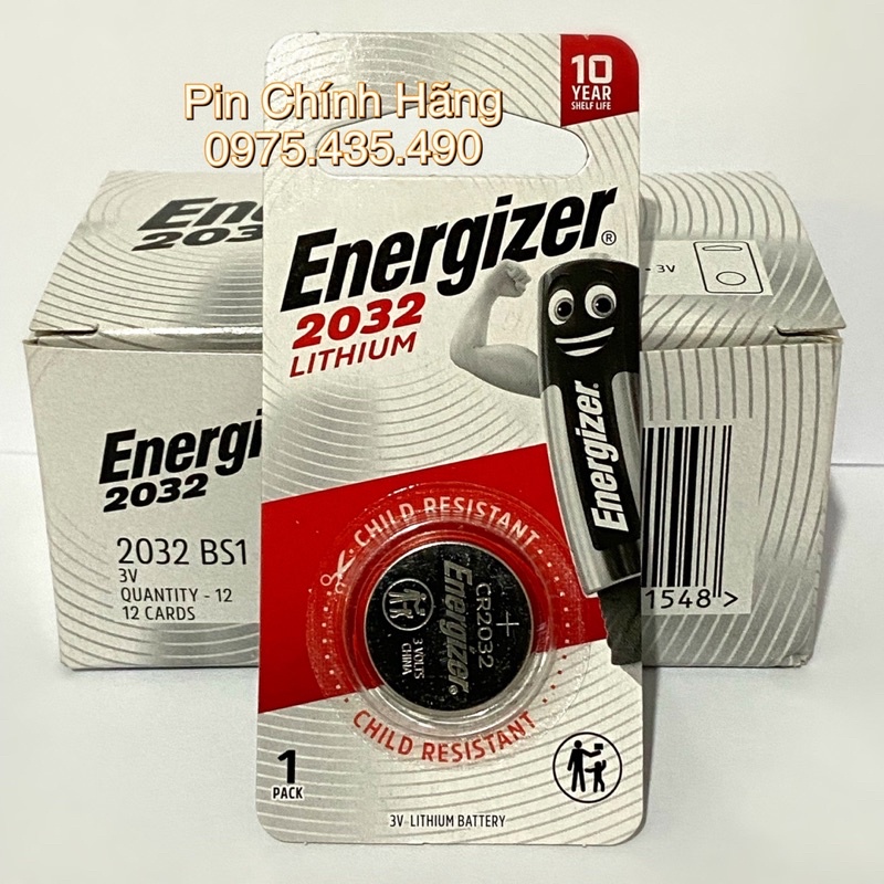 Combo 5 Vỉ CR2032 Energizer Chính Hãng Vỉ 1 Viên