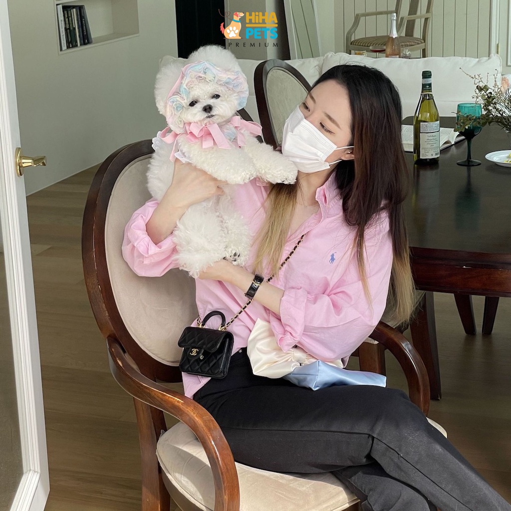 Váy Áo Cho Chó Mèo Công Chúa Hoa Hồng Di Or Vải Cao Cấp Màu Chuyển Quần Áo Thú Cưng Thiết Kế Thời Trang Hiha Pets.