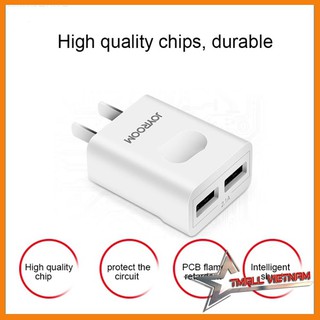 Adapter sạc joyroom 2 cổng 2.1a l-l222 - hàng chính hãng