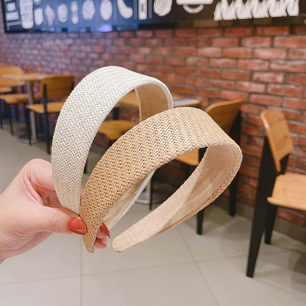 Băng Đô Cài Tóc Bản Rộng Chống Trượt Màu Trơn Phong Cách Retro Thanh Lịch Dễ Phối Đồ Dành Cho Nữ