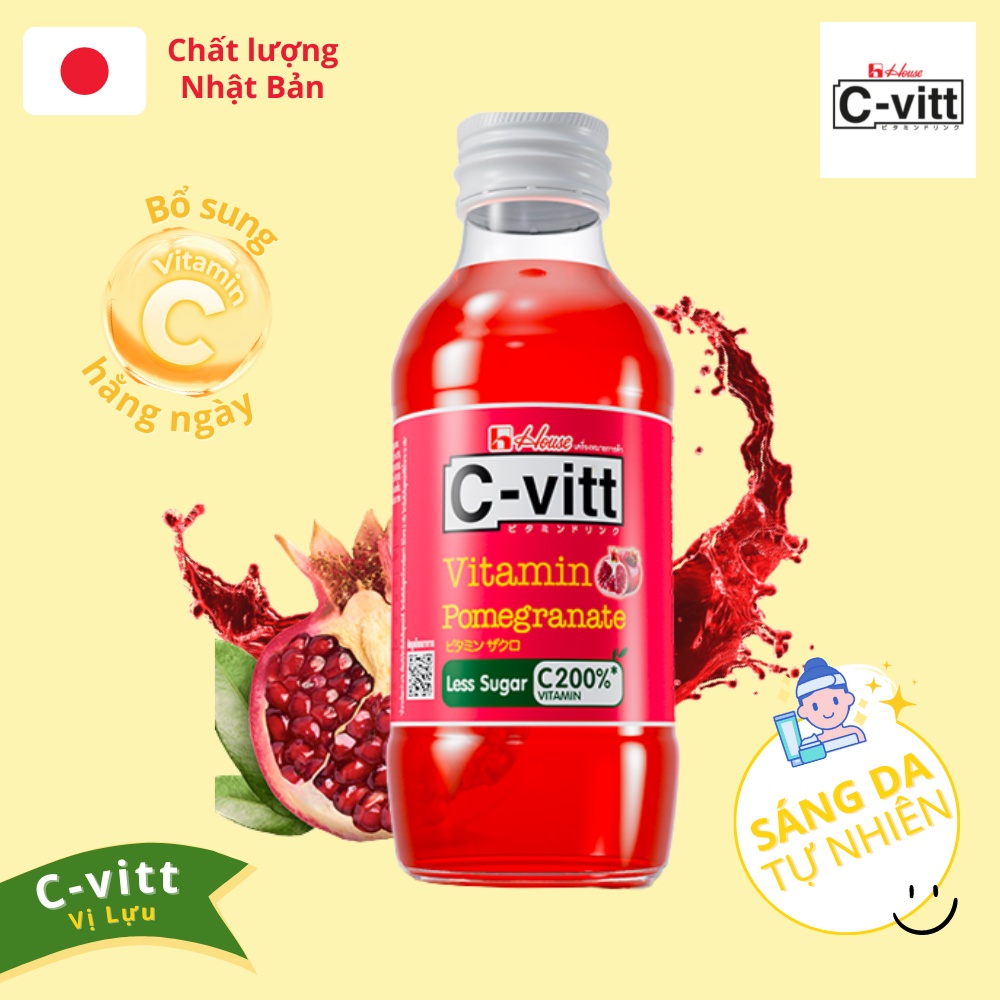 TPBS Nước lựu vitamin C C-VITT - Bổ sung Vitamin C - Tăng đề kháng, giảm stress, sáng da tự nhiên - Chai 140ml
