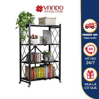 Kệ Gấp Gọn Kệ Đa Năng Kệ Để Đồ ĐA NĂNG, CHẮC CHẮN Màu Đen/Trắng Chính Hãng VANDO, Thép Carbon Bền Bỉ, Tiện Dụng