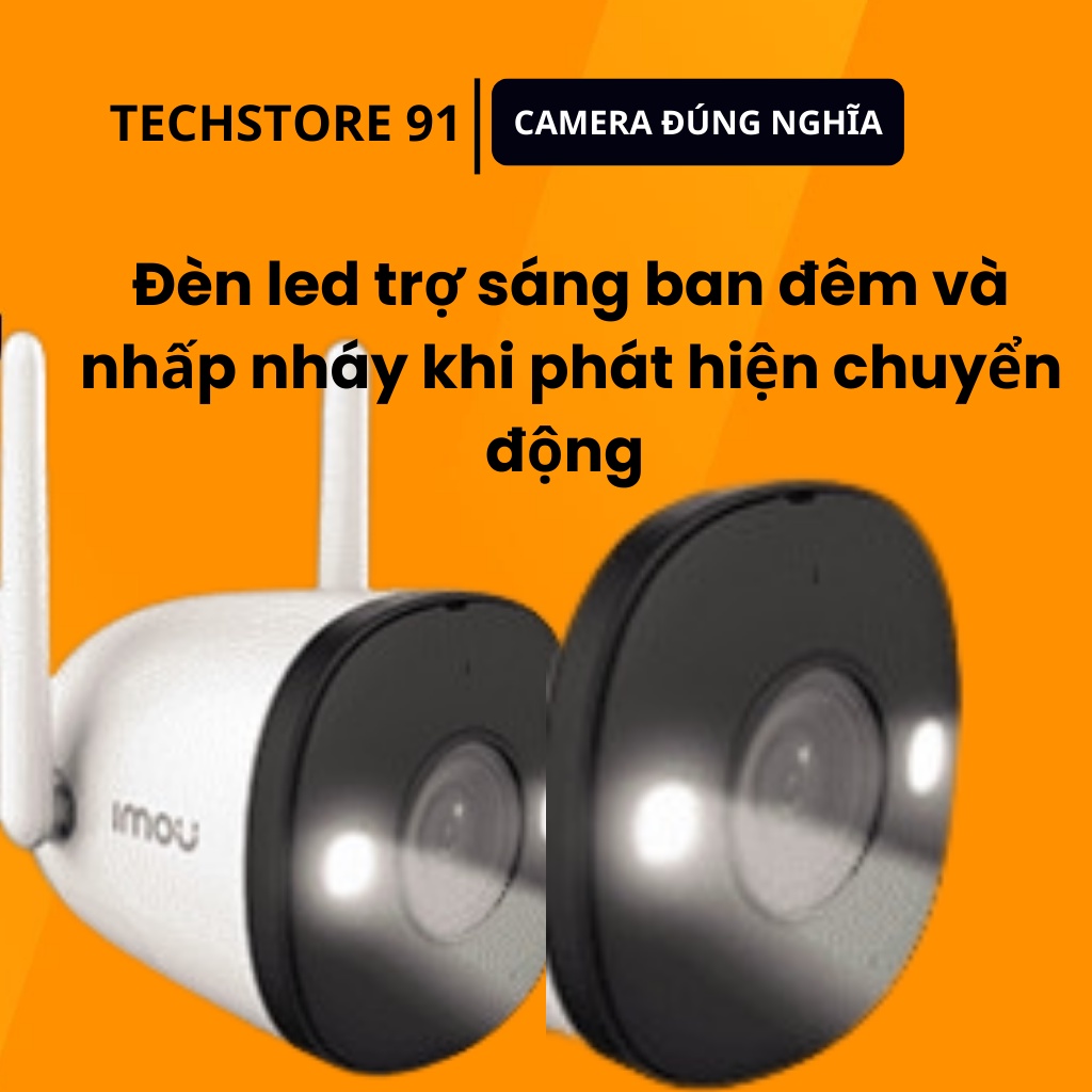 Camera wifi ngoài trời imou F22FP  có màu ban đêm ,báo động và nhắn tin về điện thoại TECHSTORE 91