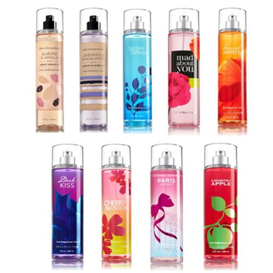 ๓ Xịt Thơm Toàn Thân Body Mist Bath and body Works Tổng Hợp  10ml ๓