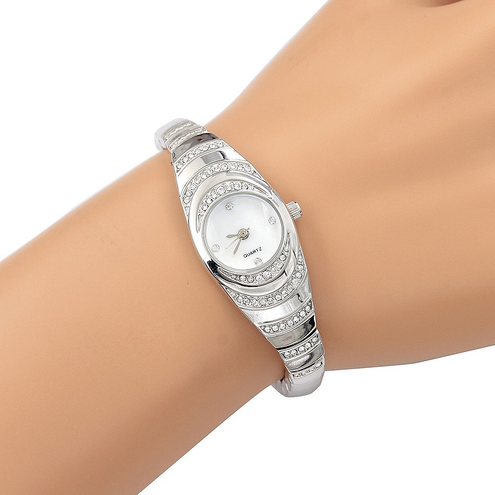 Đồng hồ nữ giá rẻ, đồng hồ đeo tay nữ QUARTZ mặt tròn, cao cấp, sang chảnh, không thấm nước