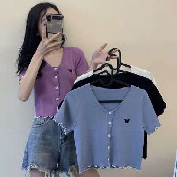 Áo Khoác Cardigan Ngắn Tay Thời Trang Mùa Hè Cho Nữ