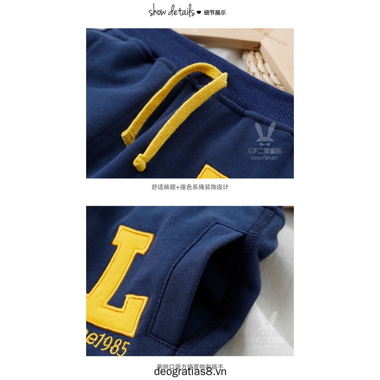 Quần thể thao bé trai các mẫu mùa xuân và mùa thu và các mẫu mùa đông cùng với nhung kiểu dáng phương tây, trẻ em lớn, quần trẻ em trẻ em, thun rời thông thường