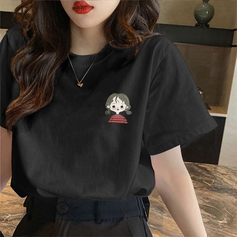 Korean version of loose fashion print trend short-sleeved T-shirt woman
