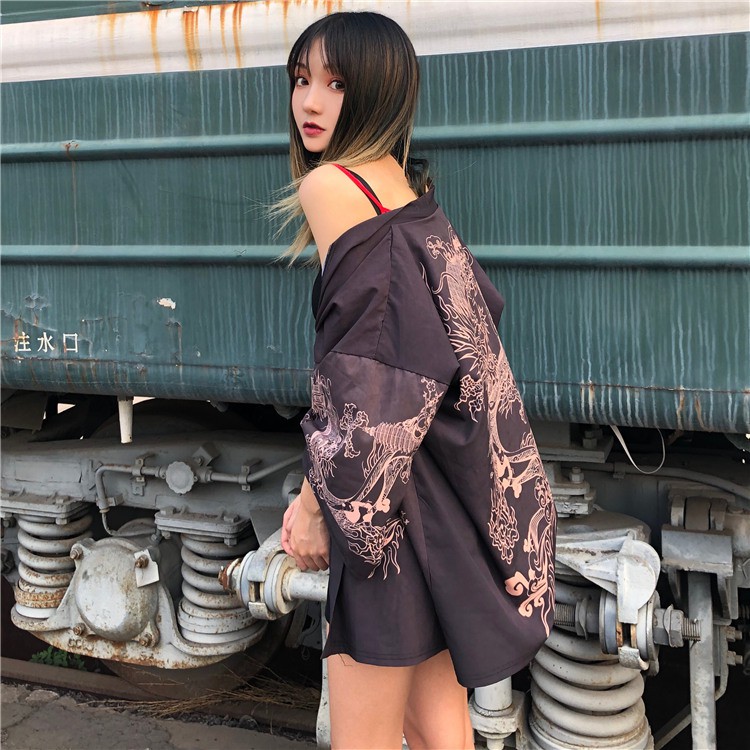 Haori/kimono unisex họa tiết rồng cá tính | BigBuy360 - bigbuy360.vn