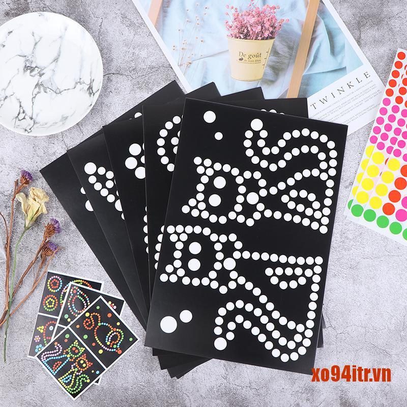 XOITR  2Pcs DIY Colorful Dot Primary Mosaic Puzzle Stickers Game Learning Educatio