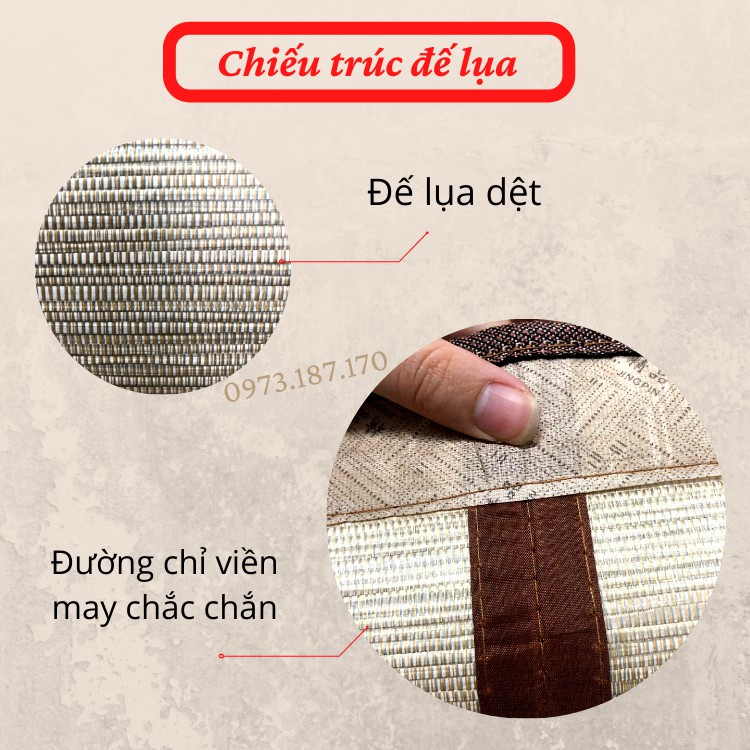 Chiếu trúc tăm tre vân gỗ tây bắc điều hoà đế lót lụa mát lạnh bảo hành 1 đổi 1