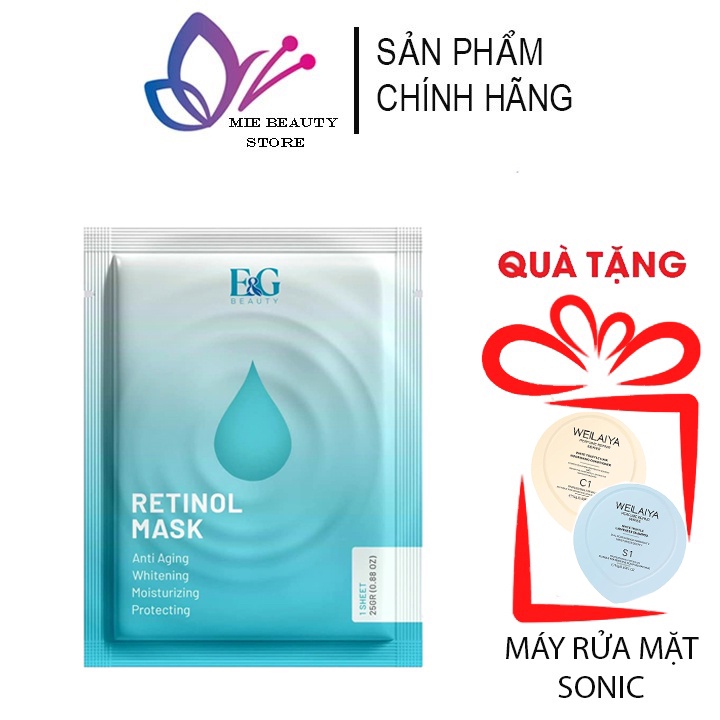 Mặt Nạ Retinol Mask E&amp;G Beauty Hàn Quốc Chính Hãng, Mask Retinol EG Cấp Ẩm Dưỡng Trắng Da Hộp 3 Miếng