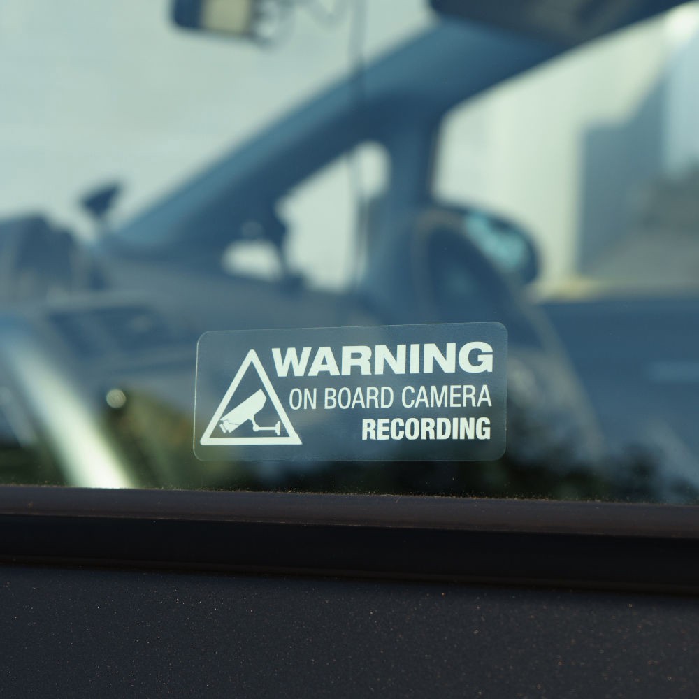 MYRON New Car Sticker Decor Vinyl Warning On Board Camera Recording Window Gift  Truck Hot Auto