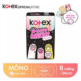 KOTEX MỎNG CÁNH MINI MEOW SIÊU MỀM, SIÊU MỎNG