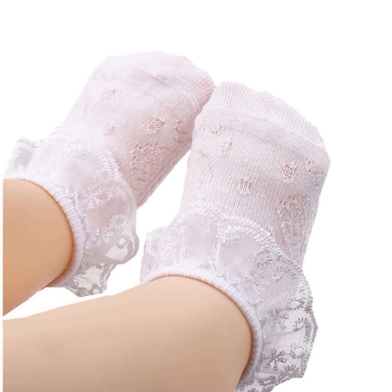 Tất cho bé, tất cổ ren công chúa cho bé gái chất cotton hàng xuất dư xịn size từ sơ sinh đến 3 tuổi