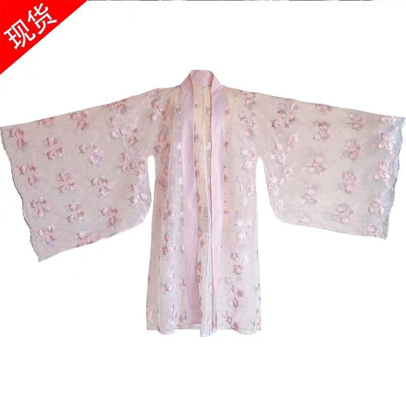 Women's Han Chinese Clothing Chinese Traditional Han Clothing the Sea Fu Flower God Fu Long Embroidery Short Jacket Waist-High Dress Student Daily Super Fairy