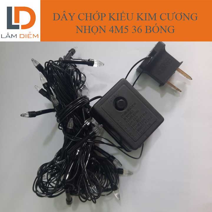 ĐÈN LED DÂY CHỚP TRANG TRÍ KIỂU KIM CƯƠNG NHỌN 4M5 36 BÓNG