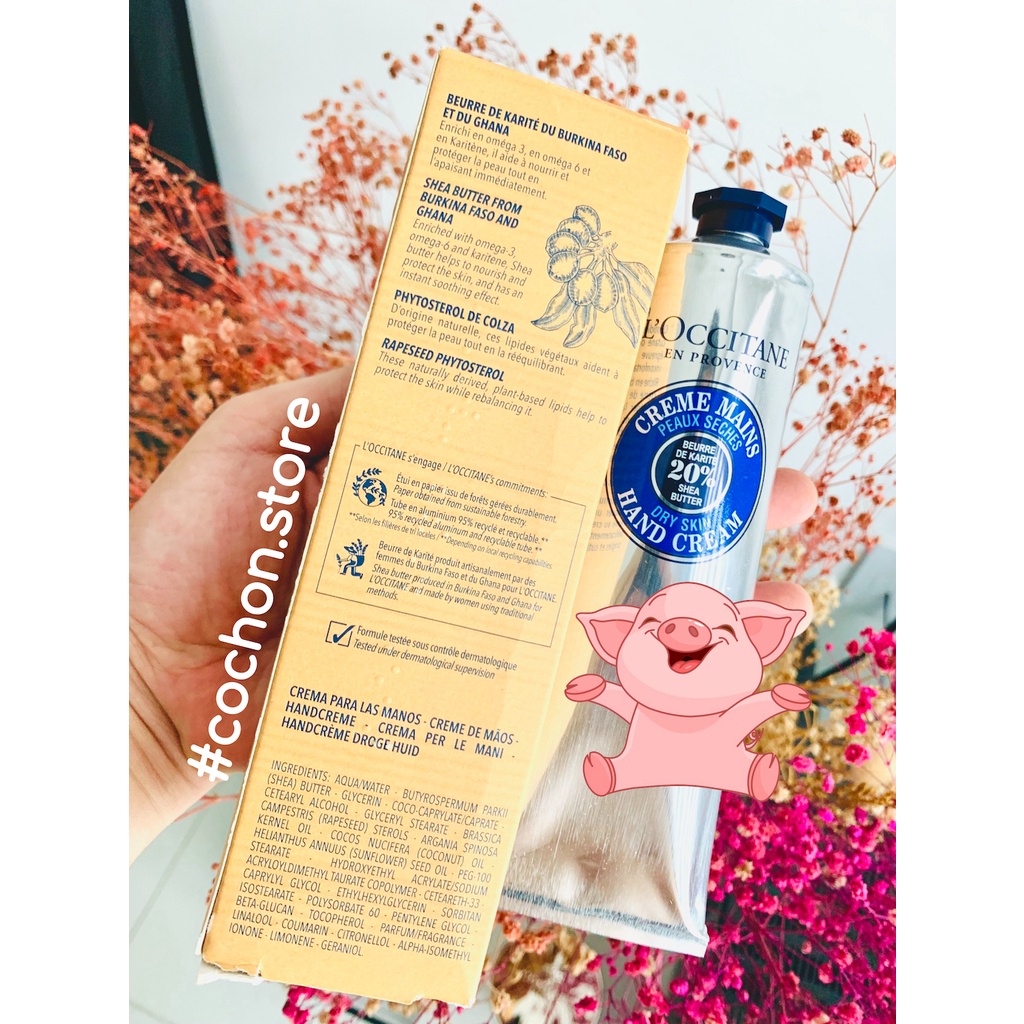 MODEL 2022 - L’OCCITANE Kem Dưỡng Da Tay 20% SHEA BUTTER Chiết Xuất Bơ Đậu Mỡ 150ml/75ml