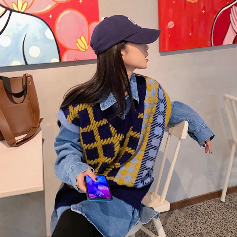 Áo len nữ không tay cổ chữ V hợp thời trang