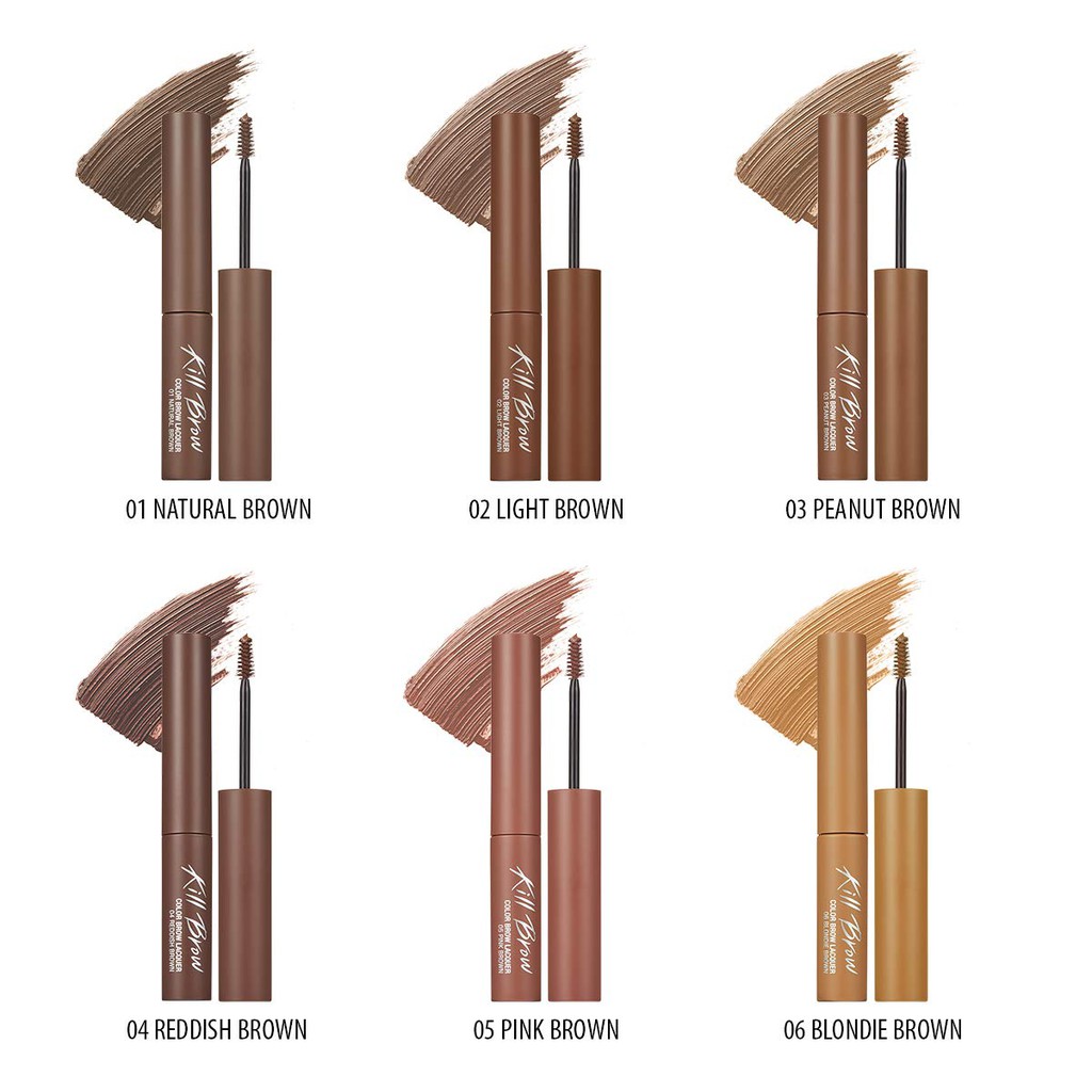 Chuốt mày Mascara CLIO Kill Brow Color Brow Lacouer 01 Natural Brown, 02 Light Brown