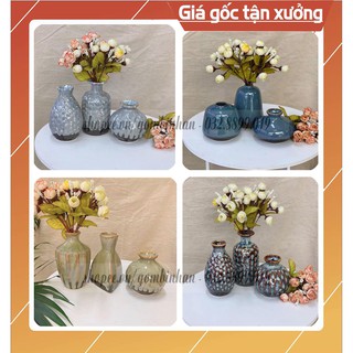 Bộ set 3 lọ hoa mini trang trí để bàn