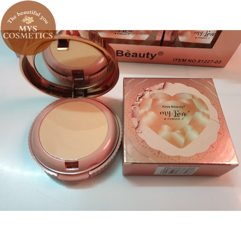 Phấn nén 2 tầng Kiss Beauty my love 20g. Mỹ phẩm nội trung Mys