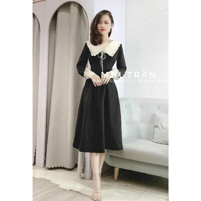 Váy tiểu thư cổ pha nơ nhỏ xinh xắn