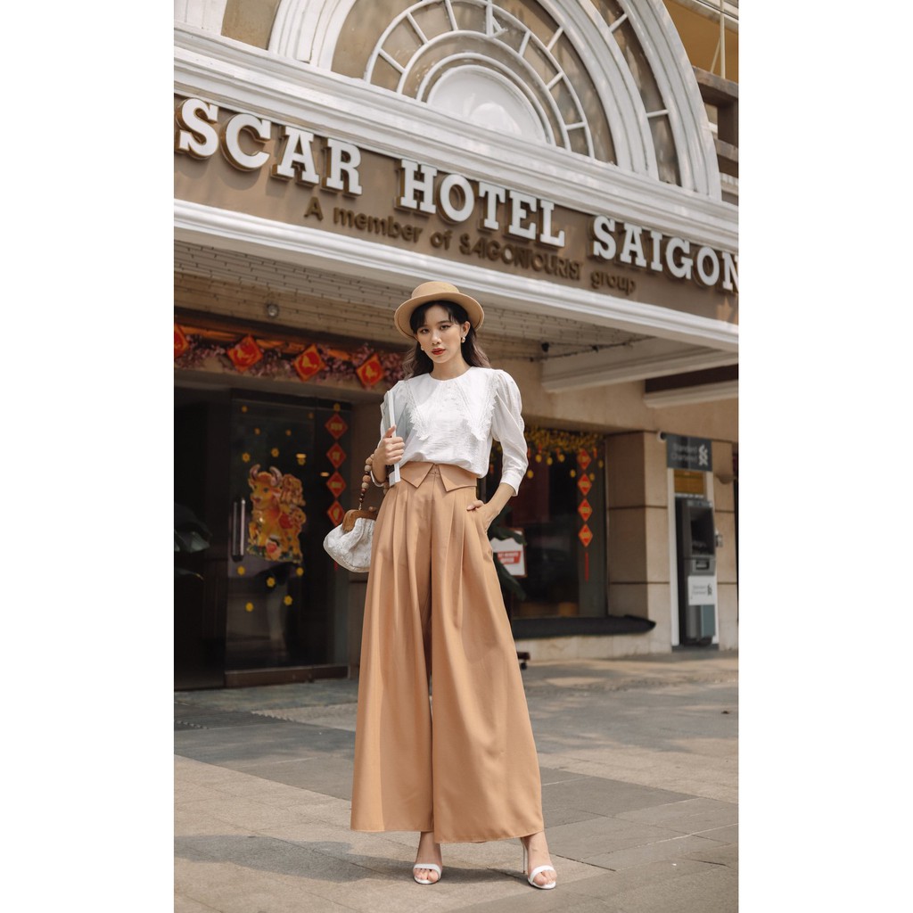 SÒ VINTAGE - GIN Quần ống rộng lưng lật cách điệu | BigBuy360 - bigbuy360.vn