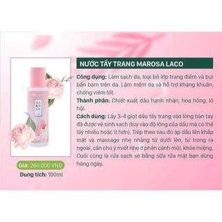 Tẩy trang MAROSA LACO