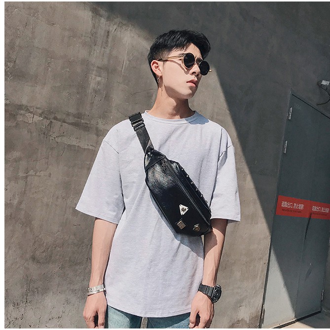 Túi Bao Tử Nam Phối Sticker Cao Cấp Bazan_Store BZ101