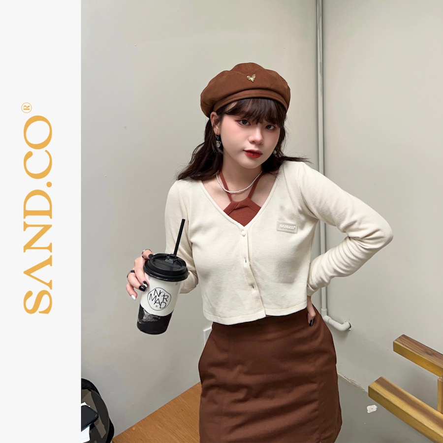 SAND set áo nữ croptop cardigan tay dài - SAND SET [ONLY 50 SET/MÀU]