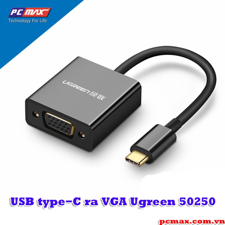 Cáp chuyển tín hiệu USB type-C ra VGA UGREEN 50250 - Hàng chính hãng