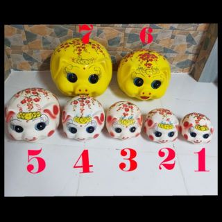 [ SIZE 4 và 5 ]Heo bóng tiết kiệm vẽ hoa phù dung và hoa văn khác