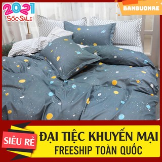 Sale lỗ bộ chăn ga gối m6/m8 poly nhập khẩu-mẫu bầu trời đêm