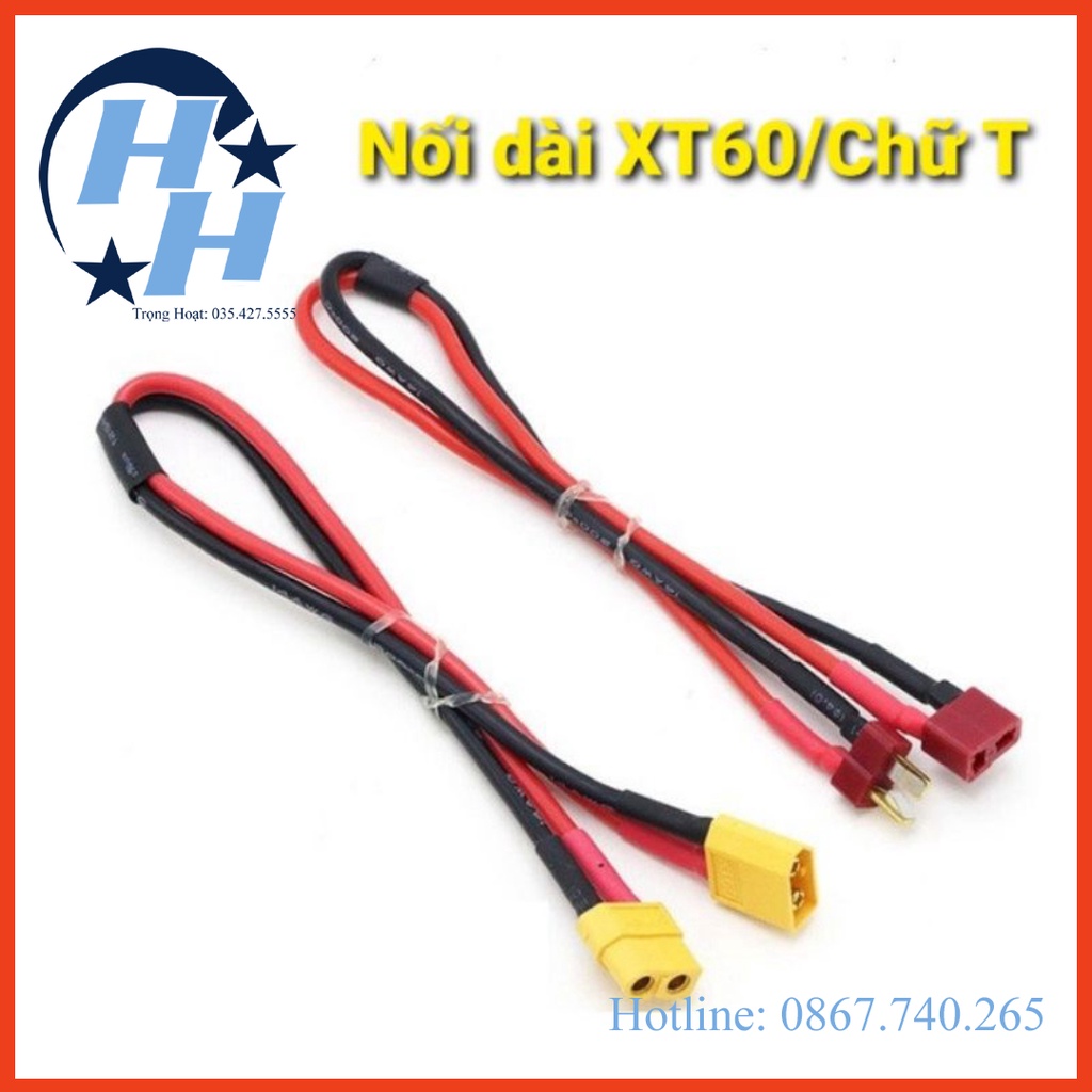 Dây nối dài pin AWG 14, esc jack chữ T và XT60