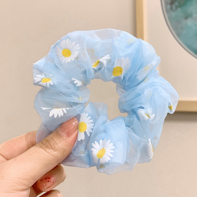 Dây Buộc Tóc Co Dãn Thêu Hình Hoa Cúc