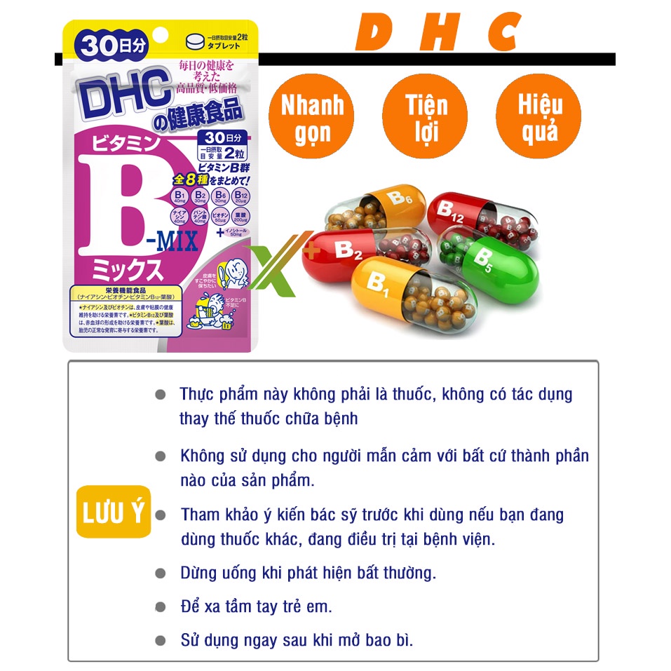 Viên uống Vitamin B tổng hợp DHC Nhật Bản bổ sung 8 loại vitamin B thực phẩm chức năng X6-DHC-MIX | Thế Giới Skin Care