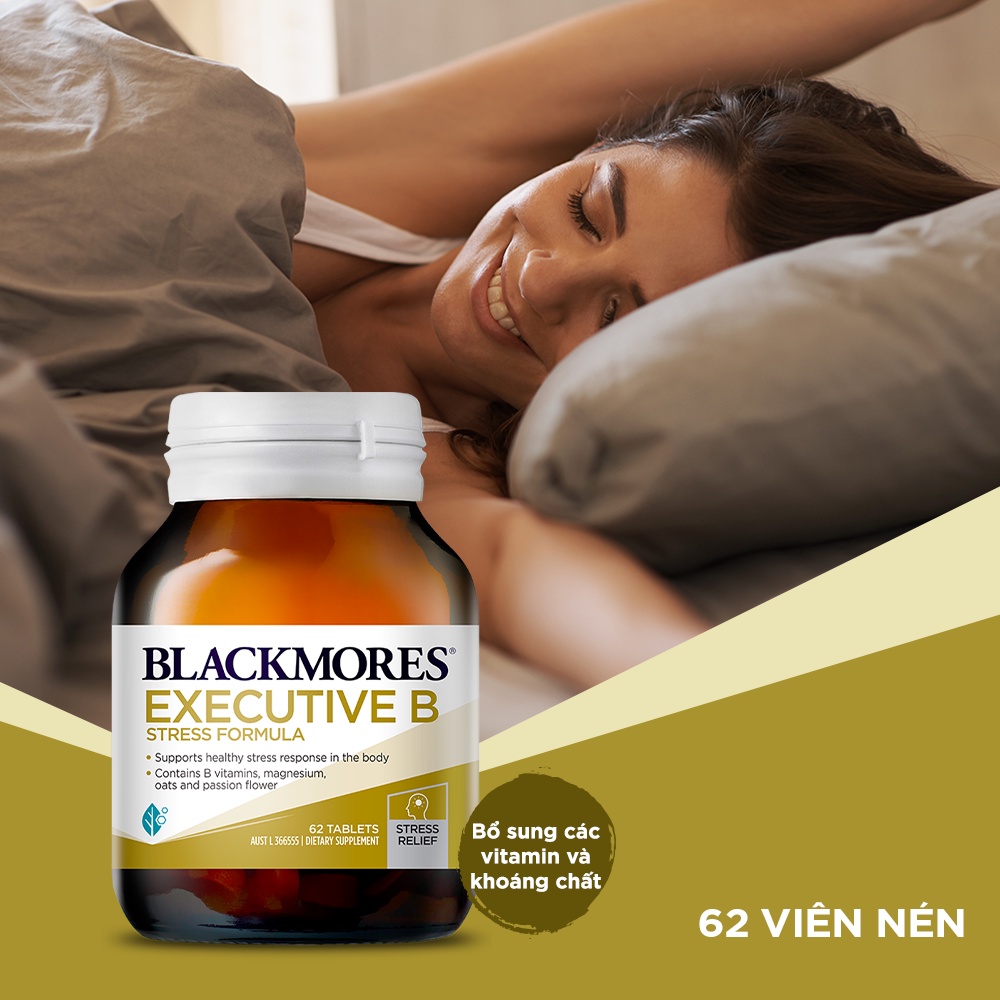 Viên Uống Giảm Căng Thẳng Hỗ Trợ An Thần Blackmores Executive B Stress Formula Lọ 62 Viên