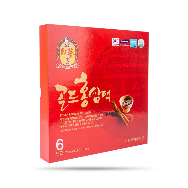 Nước hồng sâm chén Hàn quốc Dream hộp 30 gói 70ml (có túi xách làm quà tặng)
