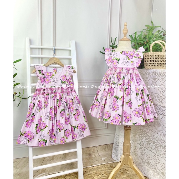 ĐẦM SMOCK HOA TÍM