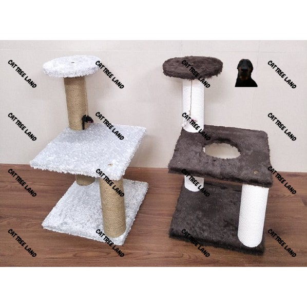 TRỤ CÀO MÓNG (CATTREE) BẰNG GỖ CHO MÈO, 3 TẦNG SIZE LỚN 30*30*50 CÓ LỖ CHUI - NHÀ CÂY CHO MÈO CÀO MÓNG