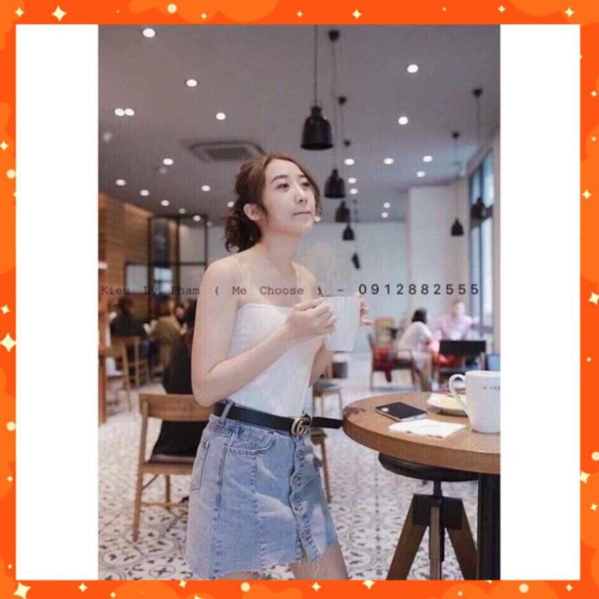 Áo 2 dây nữ chất cotton co dãn 4 chiều
