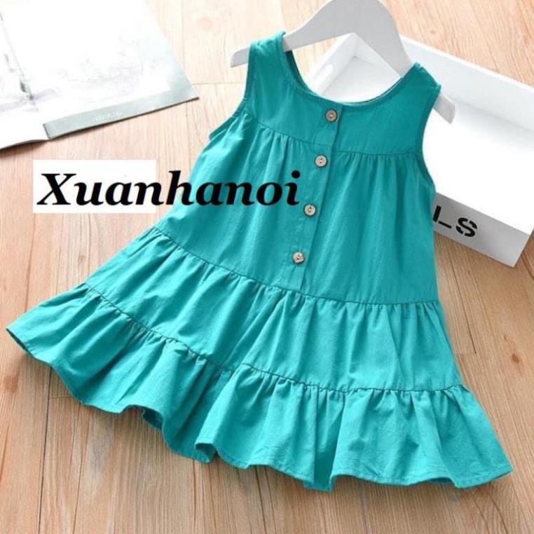 [Mã FAMAYFA2 giảm 10K đơn 50K] Váy bé gái hè maxi đi biển size Đại 20-34kg Xanh và Trắng XHN625  ཾ