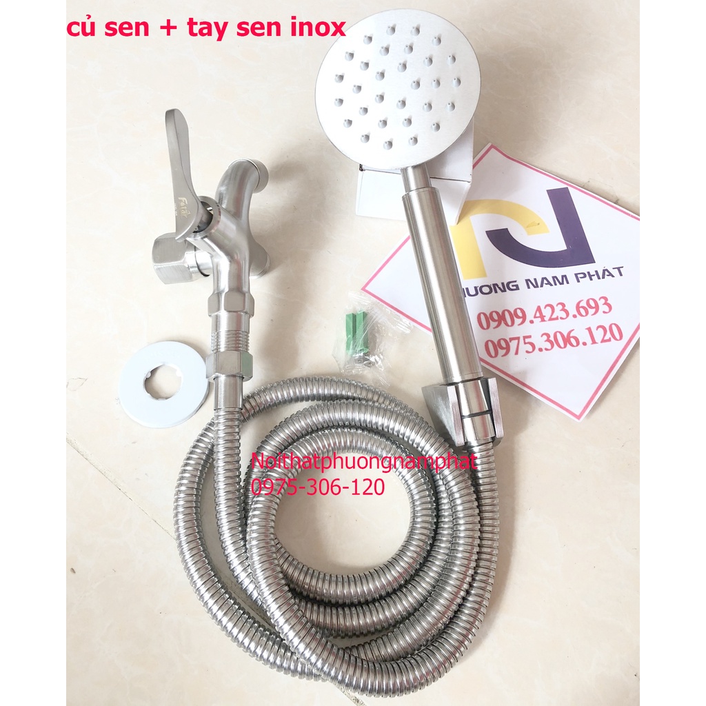 {TĂNG ÁP MẠNH} Combo Củ sen Tắm Lạnh INOX 304 F7001 Fotar và tay sen tắm dây sen đủ bộ