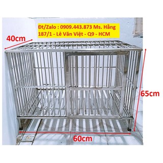 Chuồng Chó Inox Cao Cấp 60x40x65cm - CCO46I -