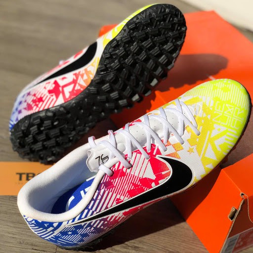 Giày đá bóng MERCURIAL VAPOR 13 ACADEMY NEYMAR JR. TF - TRẮNG/XANH/ĐỎ chính hãng