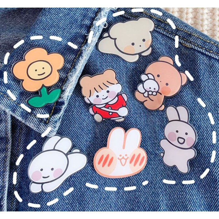 [SHOP CHỌN MẪU NGẪU NHIÊN] Phụ kiện Sticker dễ thương cute gài ghim cài Balo Túi Ví trang trí sinh động Midori Studio | BigBuy360 - bigbuy360.vn