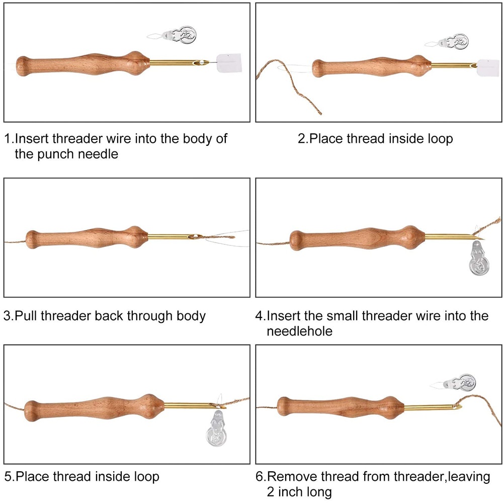 Set 2 Bút Thêu Tay Cầm Bằng Gỗ Có Thể Điều Chỉnh Phù Hợp Để Thêu Thùa