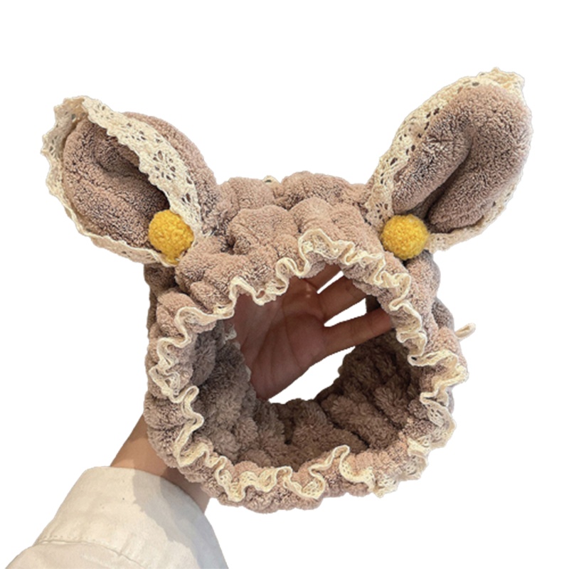 Băng Đô Ren Mềm Mại Hình Tai Thỏ Dành Cho Spa